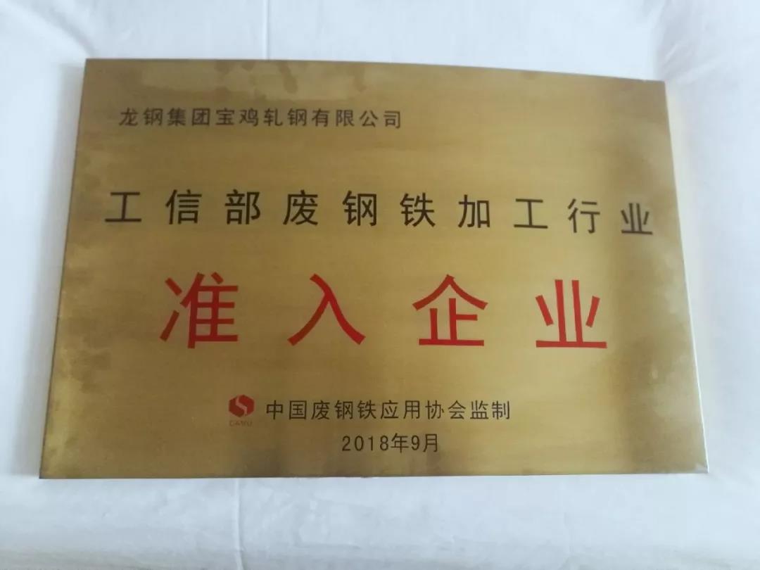 全國廢鋼協(xié)會(huì)向龍鋼集團(tuán)寶軋公司授牌