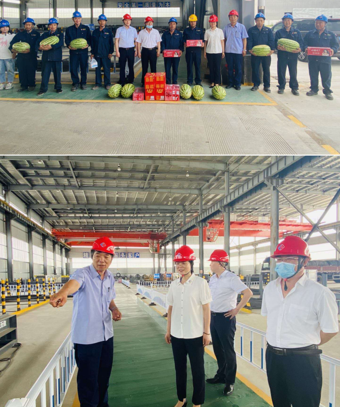 龍鋼集團領(lǐng)導(dǎo)到鋼加公司、機關(guān)部室慰問送清涼